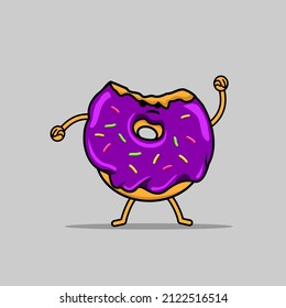 angry donut  With A Mouth Bite Vector Icon Illustration
Tasty Donut . Cute, Colorful And Glossy Donuts With Glaze