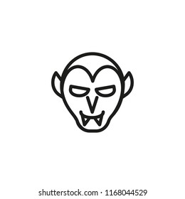 Angry Dracula line icon. Gothic, scary, mystery. Halloween concept. Vector illustration can be used for topics like costume, horror, character