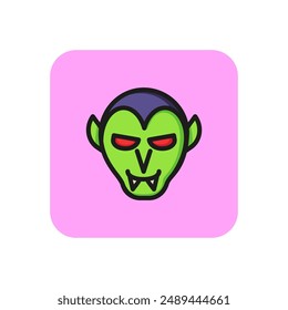 Angry Dracula line icon. Gothic, scary, mystery. Halloween concept. Vector illustration can be used for topics like costume, horror, character