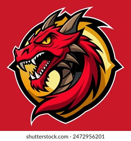 Angry Dragon Esport Gaming Mascot Logo Template