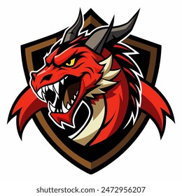 Angry Dragon Esport Gaming Mascot Logo Template