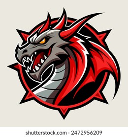 Angry Dragon Esport Gaming Mascot Logo Template