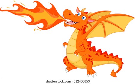 Angry dragon with fire