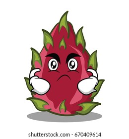 Angry dragon fruit character cartoon vector art