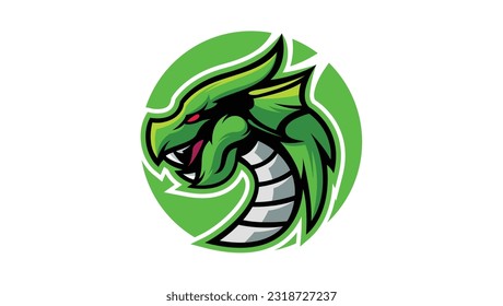 plantilla de logotipo de cabeza de dragón enojada