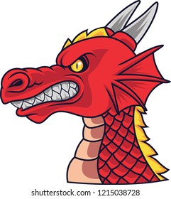Angry Dragon Head Mascot Stock Vector (Royalty Free) 1215038728 ...