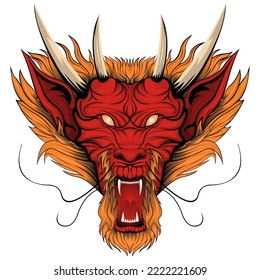 Angry dragon head vector design