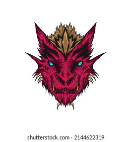 angry dragon head vector illustration