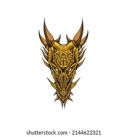 angry dragon head vector illustration
