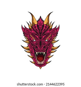 angry dragon head vector illustration