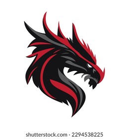 Angry Dragon Logo Design Modern Game Style Simple Illustration