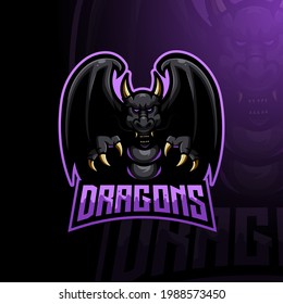 Angry Dragon  mascot logo design for sport, gaming, team, and t-shirt 