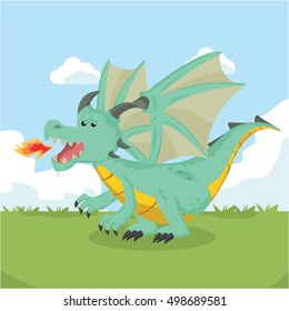 angry dragon vector illustration design