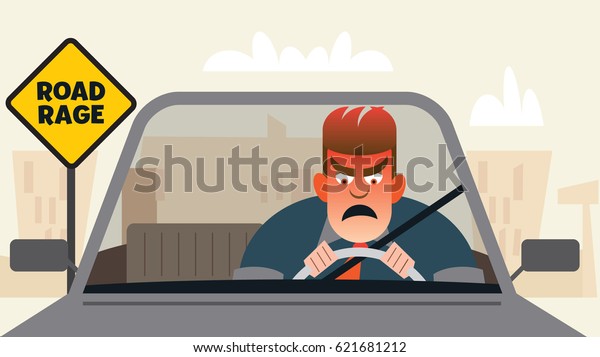 Angry driver with road\
rage