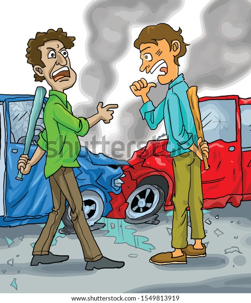 Angry drivers after car\
accident