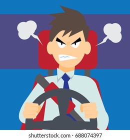 Angry driver-vector cartoon