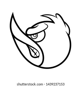 Angry Duck Head Logo Coloring Book Cartoon Vector