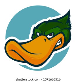 Angry Duck Head Mascot Stock Vector (Royalty Free) 1071665516 ...