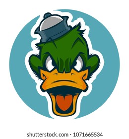 Angry Duck Head Mascot Stock Vector (Royalty Free) 1071665534 ...