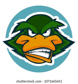 angry duck head mascot