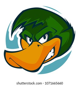 angry duck head mascot
