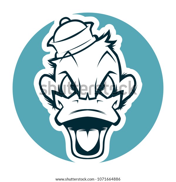 Angry Duck Head Mascot Stock Vector (Royalty Free) 1071664886 ...