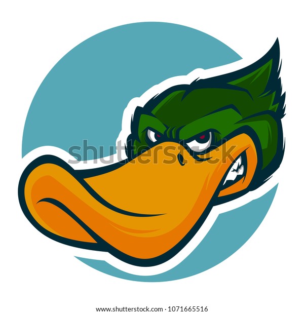 Angry Duck Head Mascot Stock Vector (Royalty Free) 1071665516 ...