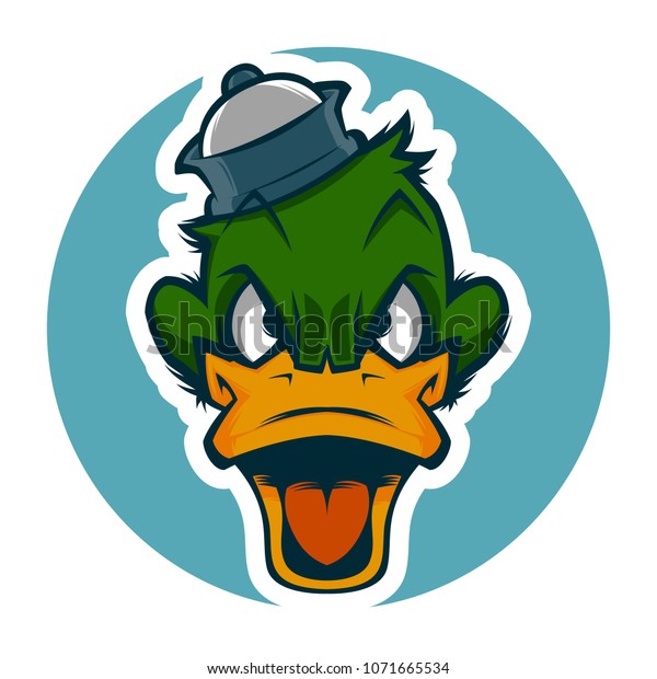 Angry Duck Head Mascot Stock Vector (Royalty Free) 1071665534 ...