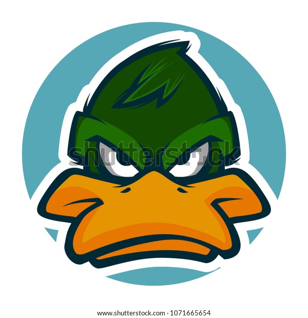 Angry Duck Head Mascot Stock Vector (Royalty Free) 1071665654