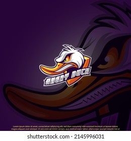 Angry duck mascot logo design good use for symbol identyti emblem badge and more
