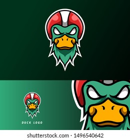 Angry duck rider mascot sport gaming esport logo template for streamer squad team club