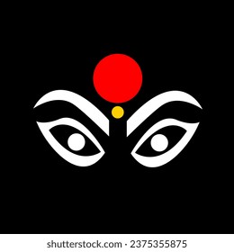 Angry Durga eyes vector icon.
