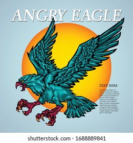 angry eagle bird layout artwork