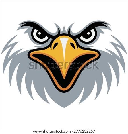 Angry eagle face vector graphic clipart for wildlife and bird of prey illustration concepts
