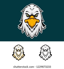 Angry Eagle Head Mascot Logo