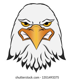 angry eagle head mascot on white background