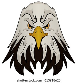 Angry Eagle Head Mascot Vector Illustration isolated on white background
