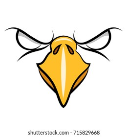 Angry Eagle Head Mascot. Vector Illustration