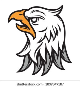 Angry eagle head vintage tattoo concept isolated vector illustration