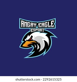 angry eagle logo esport team design gaming mascot