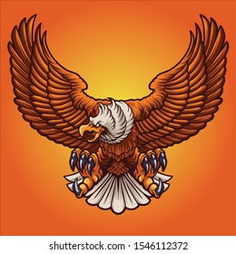 angry eagle mascot logo illustration