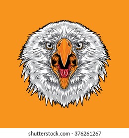 Angry Eagle with open mouth.