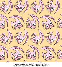 Angry easter bunny seamless pattern.