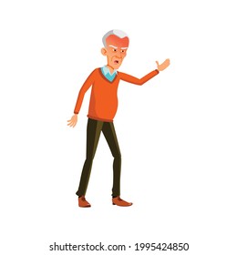 angry elderly guy shouting at nurse in clinic cartoon vector. angry elderly guy shouting at nurse in clinic character. isolated flat cartoon illustration