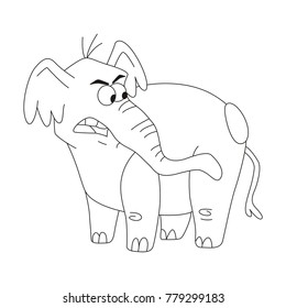 Angry elephant coloring page