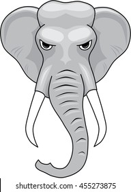 Angry Elephant Head Stock Vector (Royalty Free) 455273875 | Shutterstock