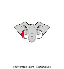 Angry elephant head vector illustration, design icon logo.