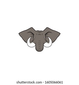 Angry elephant head vector illustration, design icon logo.