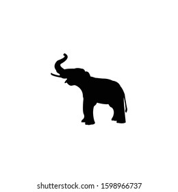 angry elephant silhouette vector