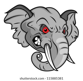 Angry Elephant Vector Mascot Illustration